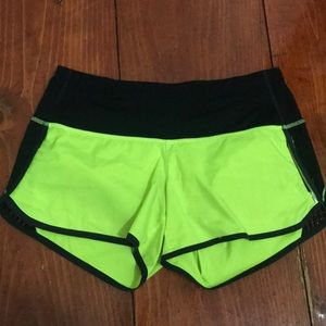 Lululemon Neon Yellow Shorts